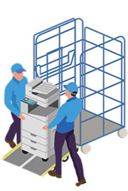 二人体制の集荷・配達、専用スロープ